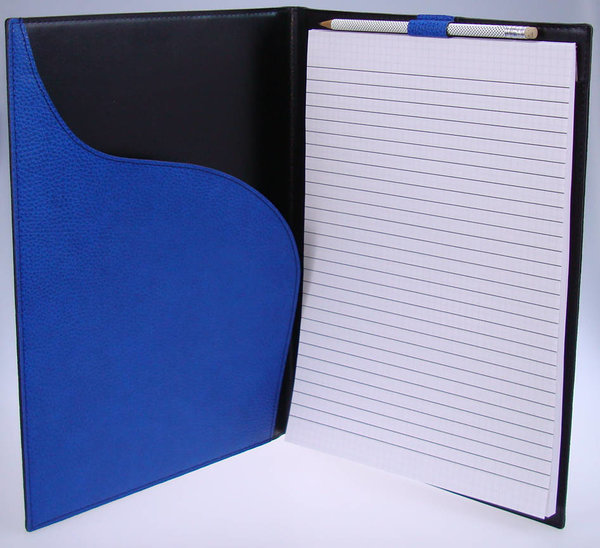 Blaue Schreibmappe aus Kunstleder